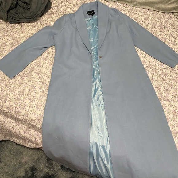 NEVER BEEN WORN Dusty Blue Coat from Fashion Nova! - Picture 2 of 3
